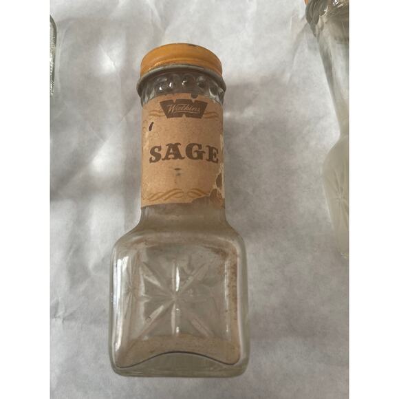 Watkins Antique 1960 Spice bottles with lids Set of 4 Atomic Pattern - Picture 6 of 9